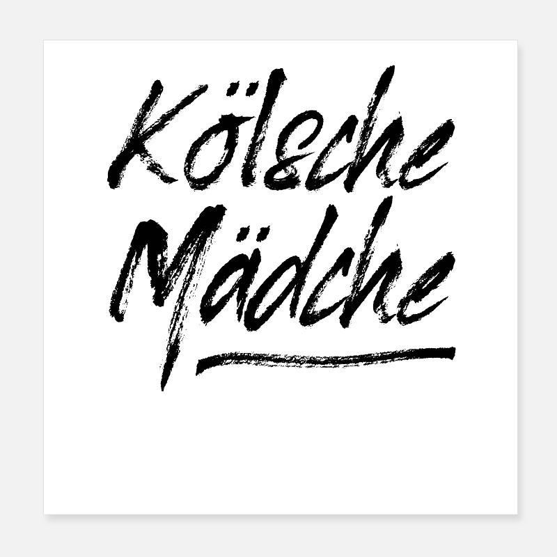 Kölsche Mädche / Carnaval à Cologne / Kölsch & Kölle Poster 20 x 20 cm
