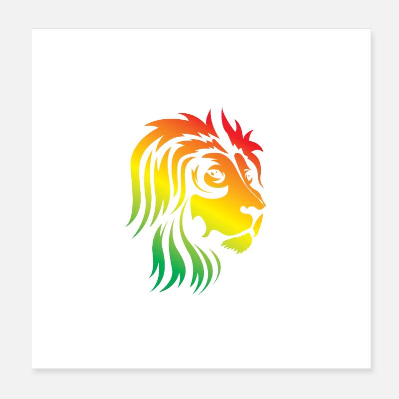 Tête de lion arc-en-ciel Poster 20 x 20 cm