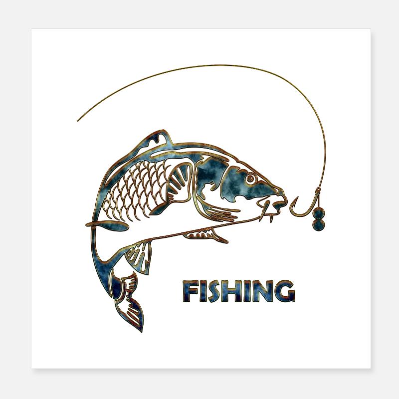 pêche Poster 20 x 20 cm