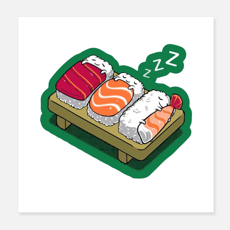 Sushi sieste Poster 20 x 20 cm