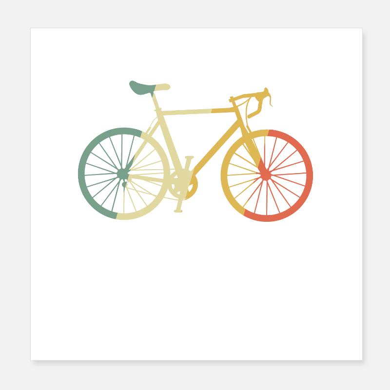 Vélo de course vélo retro multicolore cadeau Poster 20 x 20 cm