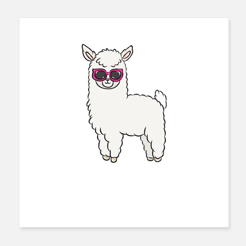Lunettes de soleil Lama Poster 20 x 20 cm