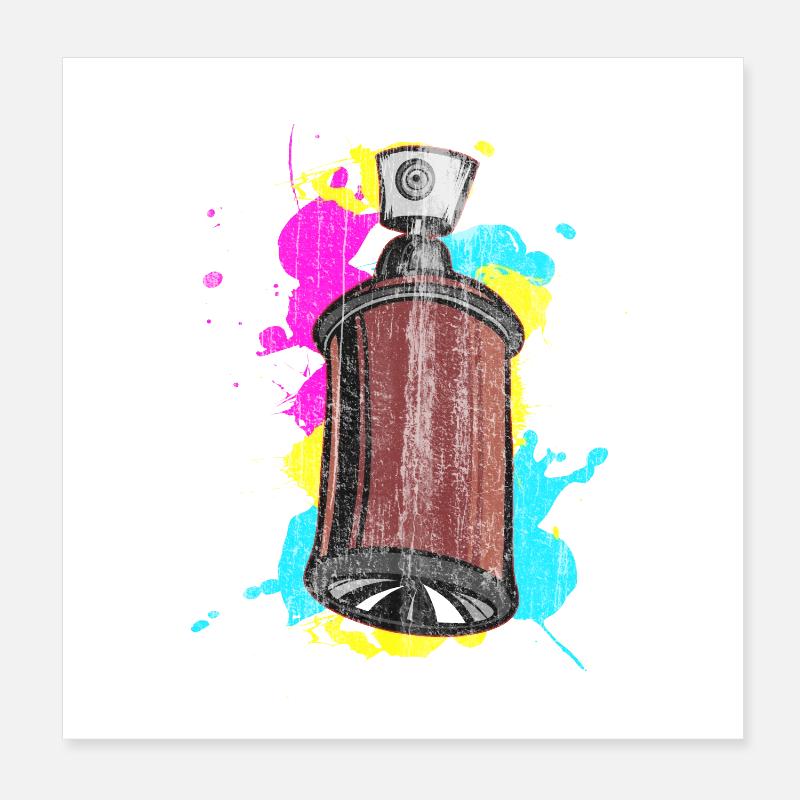 Graffiti Spraydose mit Spritzfarben Poster 20x20 cm