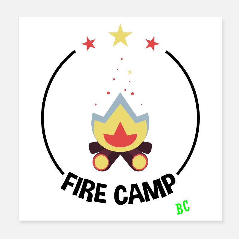 Camp de feu Poster 20 x 20 cm
