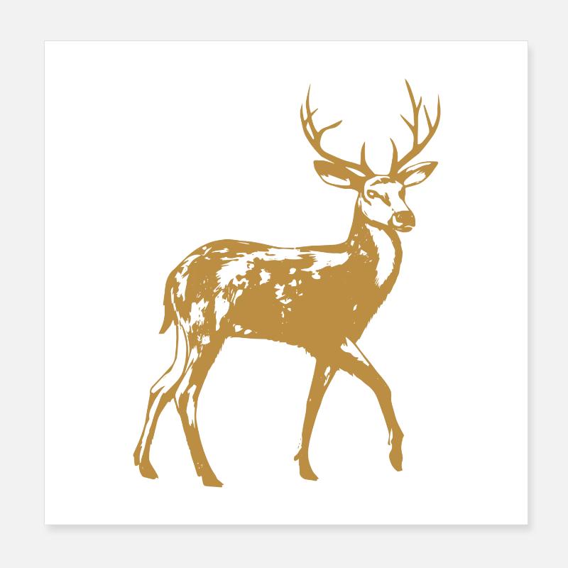Hirsch Poster 20x20 cm