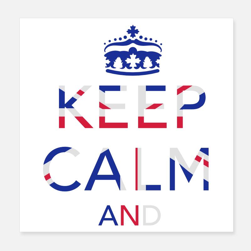 Keep calm... Union Jack Poster 20x20 cm