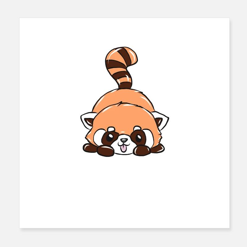 Panda rouge Poster 20 x 20 cm