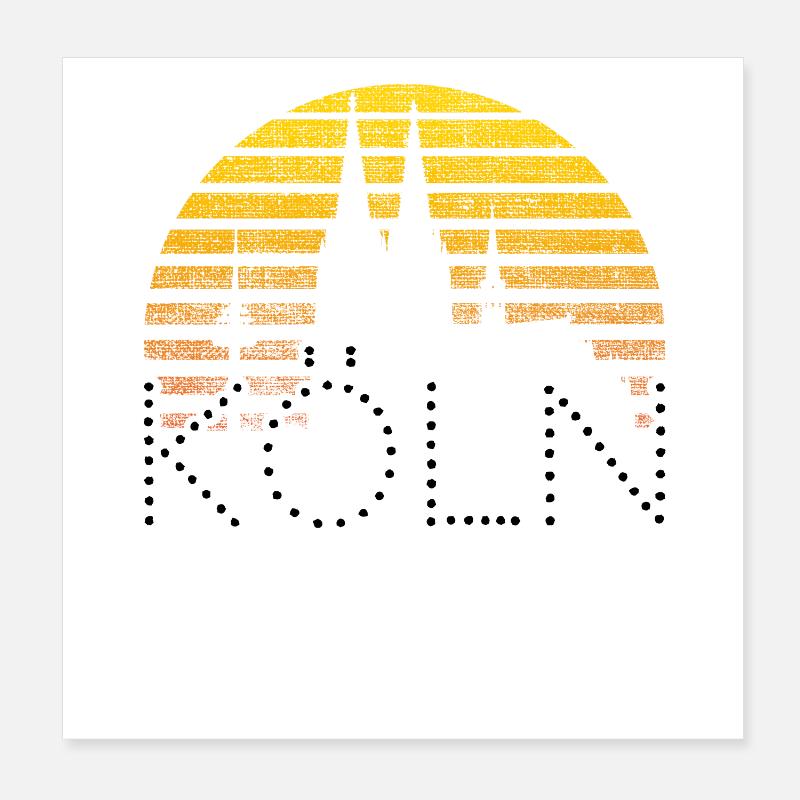 Köln Kölner Skyline Kölner Dom Vintage Geschenk Poster 20x20 cm