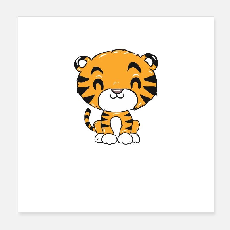 tiger Poster 8" x 8" (20x20 cm)