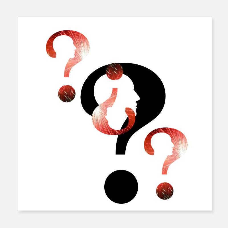 Question mark Fireworks Poster 8" x 8" (20x20 cm)