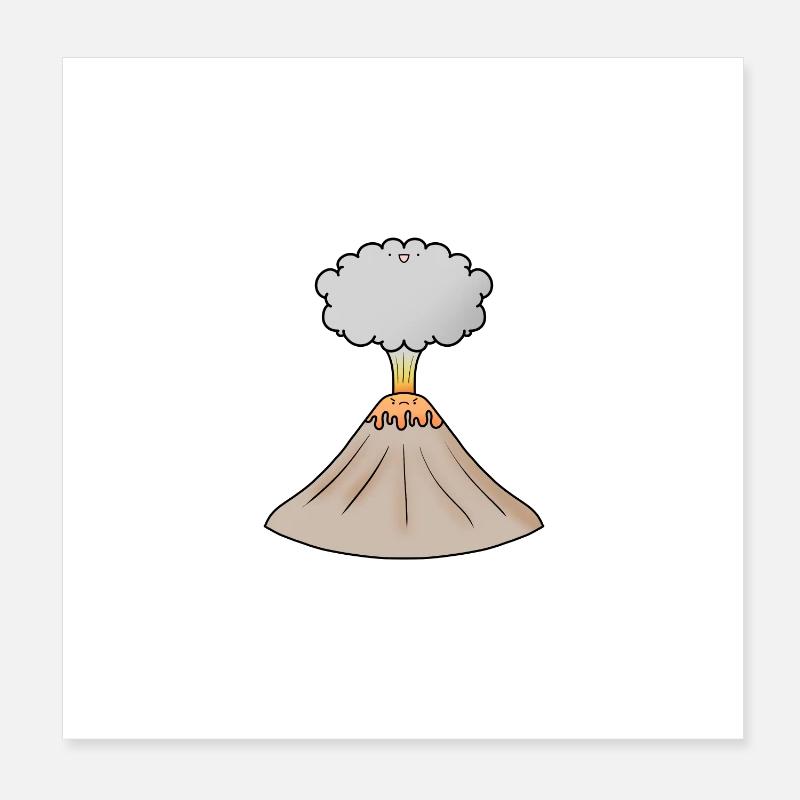 volcano Poster 8" x 8" (20x20 cm)