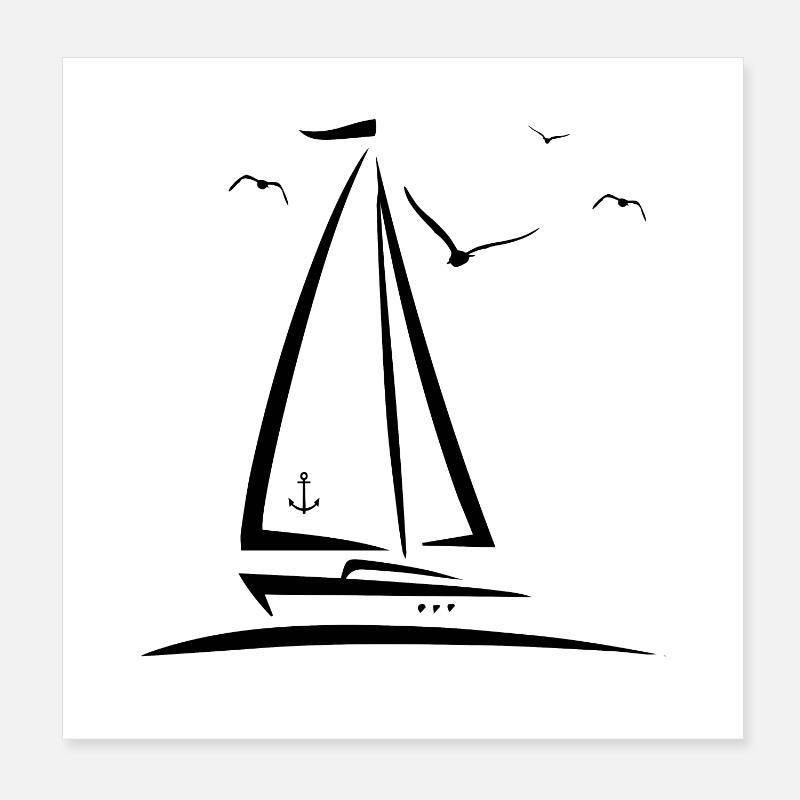Sailing yachting - design Poster 8" x 8" (20x20 cm)
