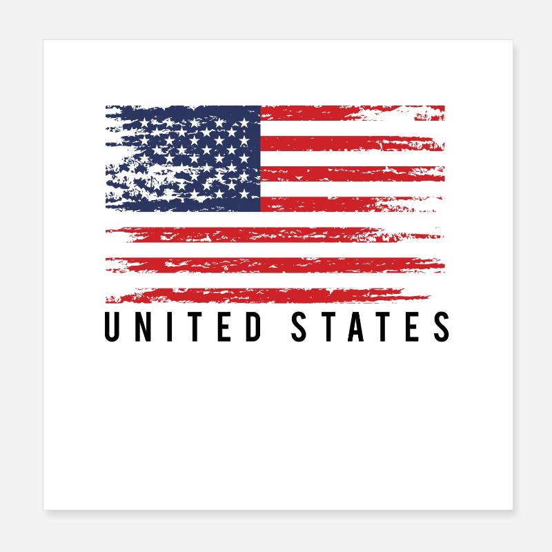 Drapeau Américain Distress Poster 20 x 20 cm