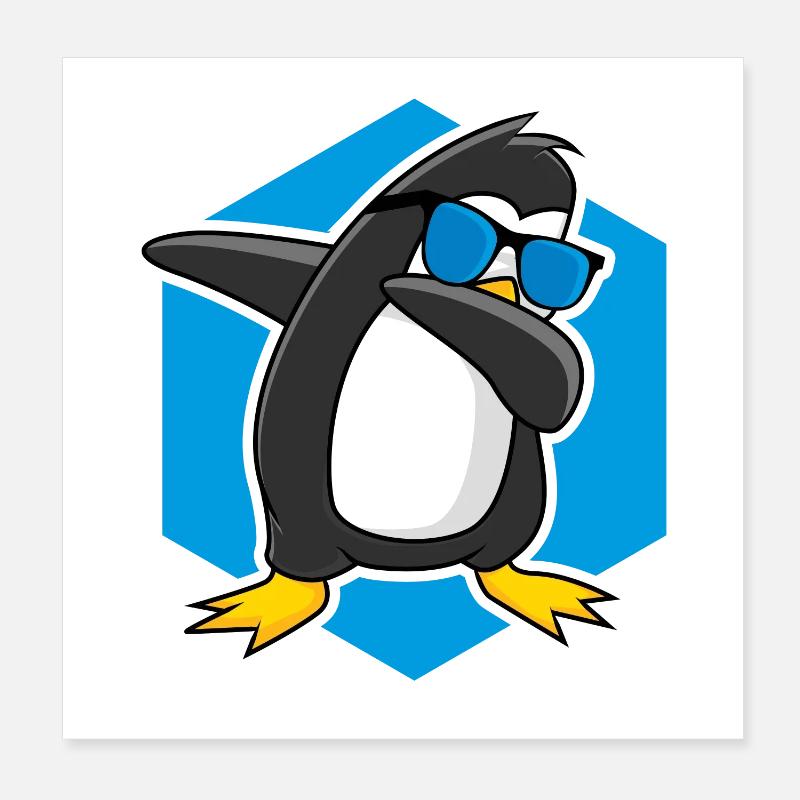 Pingouin dabbing Poster 20 x 20 cm