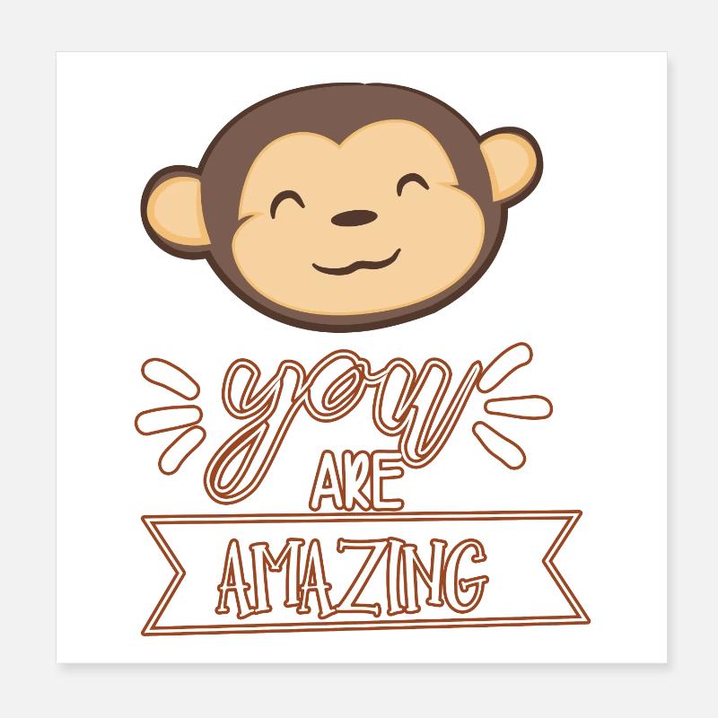 monkey Poster 8" x 8" (20x20 cm)