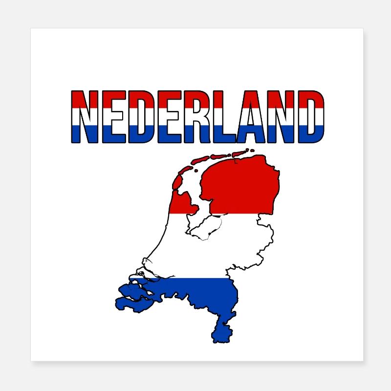 Nederland Pays-Bas Poster 20 x 20 cm