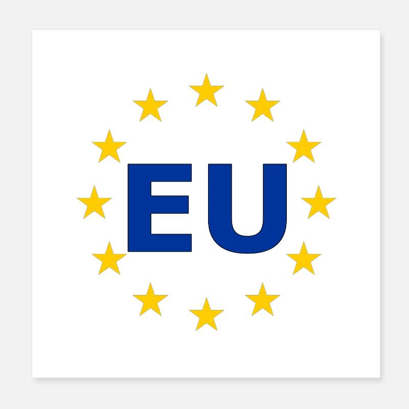 EU Symbol im Sternenring Poster 20x20 cm