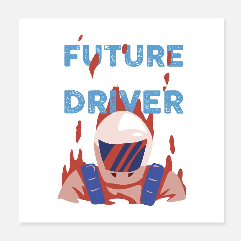 Voiture de course - Pilote Future Race Poster 20 x 20 cm