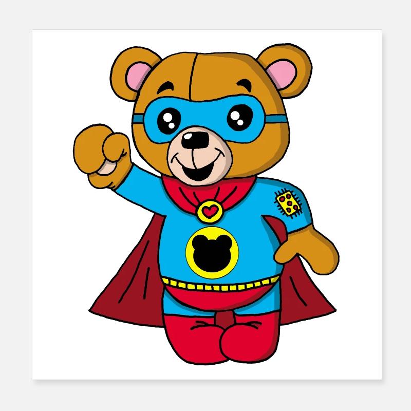 Super ourson en peluche Poster 20 x 20 cm