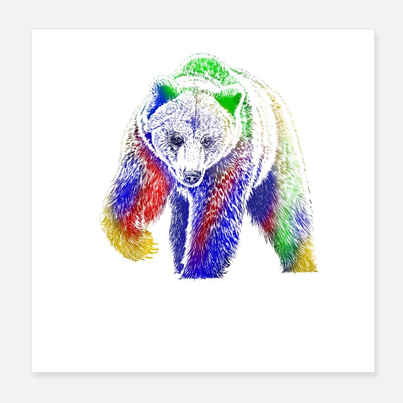 Bear Poster 8" x 8" (20x20 cm)