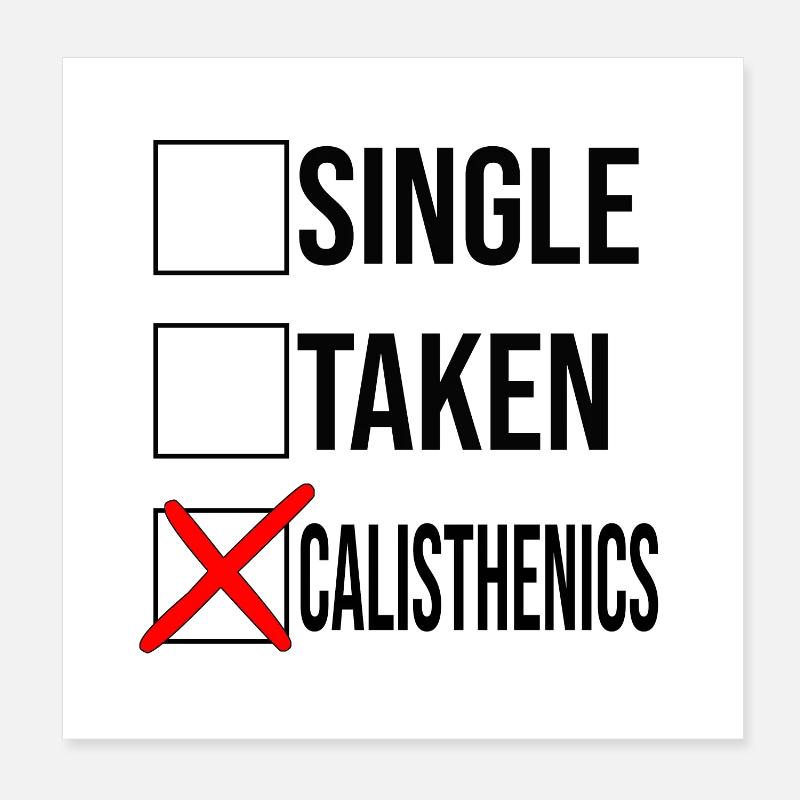 Calisthénie au lieu de relation Conception de cases à cocher Poster 20 x 20 cm