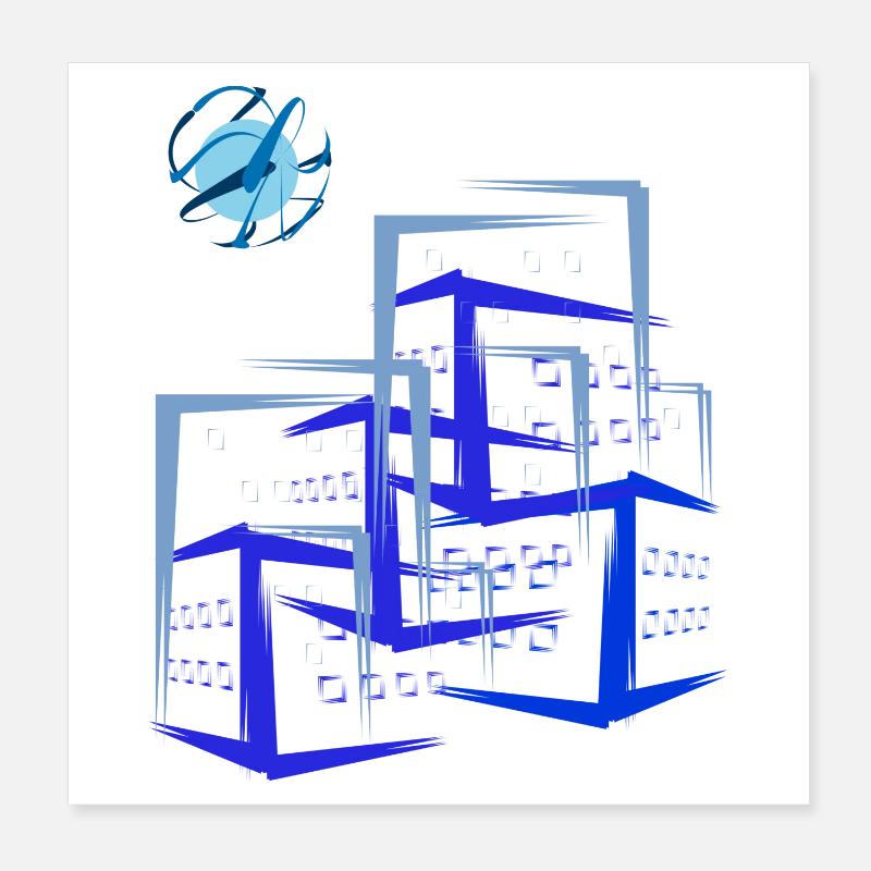 Gebäude Wohnung Häuser Poster 20x20 cm
