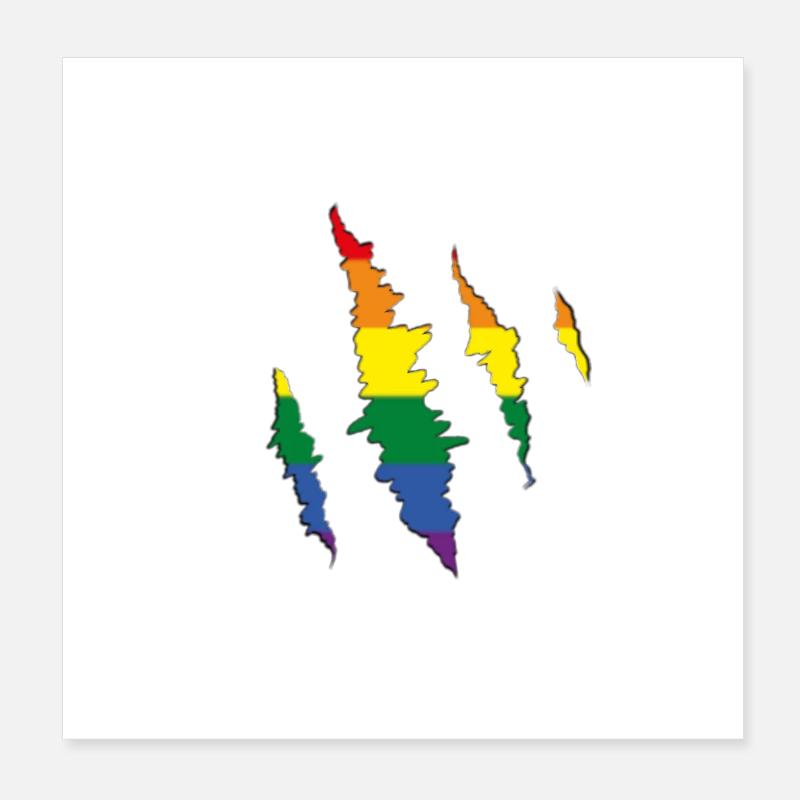 Rainbow Claw Scratch Trace Poster 8" x 8" (20x20 cm)