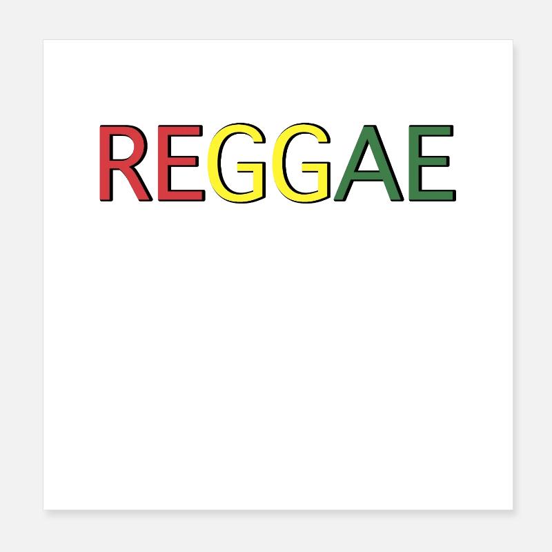 Reggae Color Code Lettering Poster 8" x 8" (20x20 cm)
