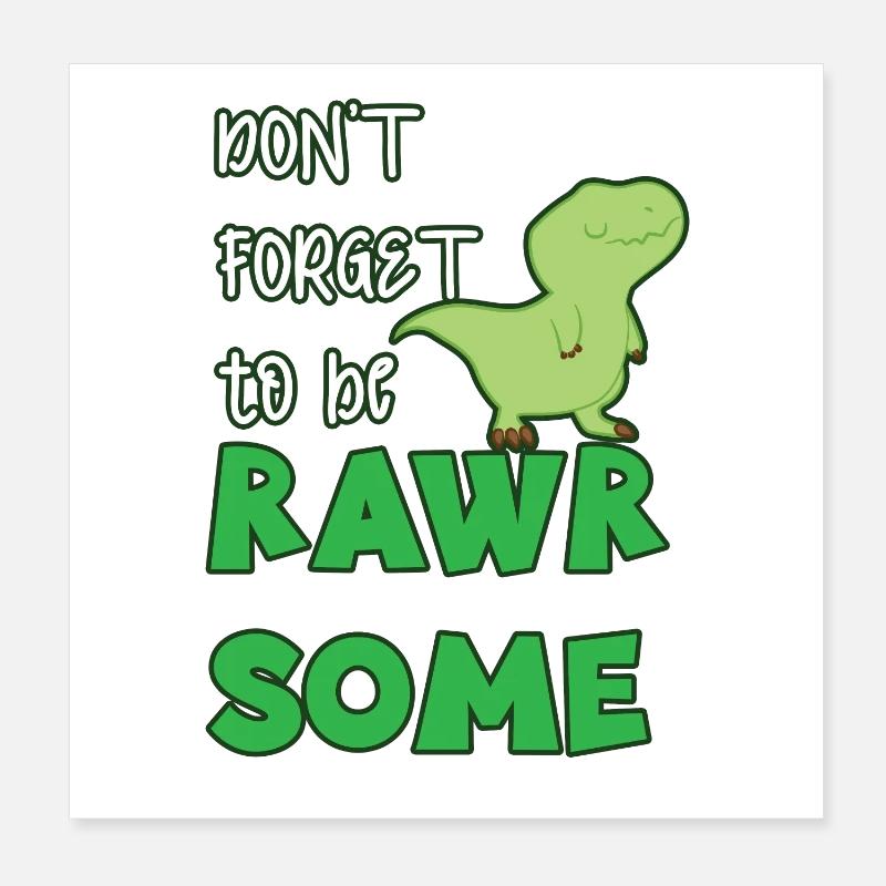 dinosaur Poster 8" x 8" (20x20 cm)