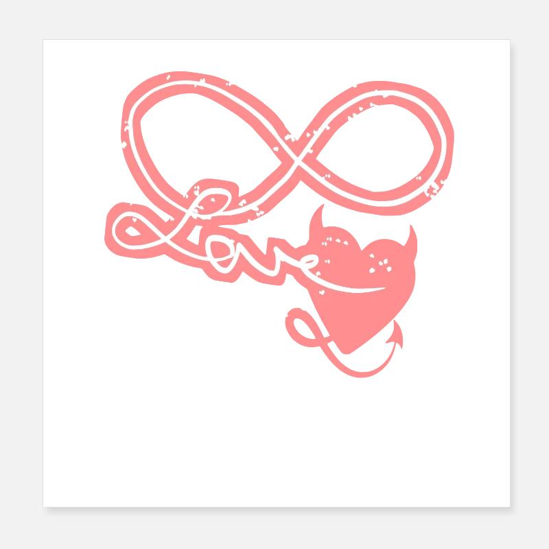 Infinity Inscrivez-vous pour toujours dans l'amour! Poster 20 x 20 cm