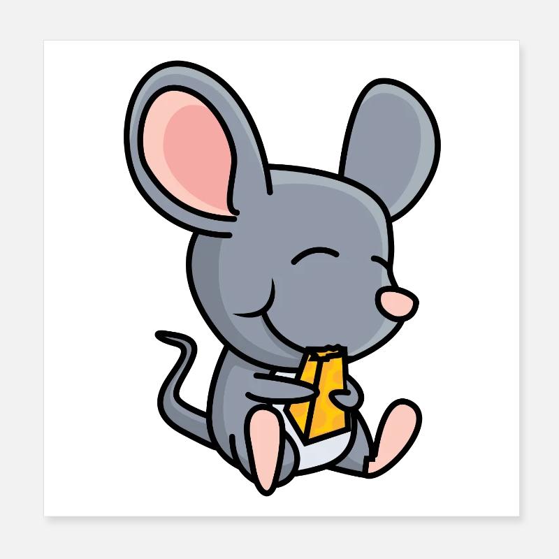 Mouse with cheese Poster 8" x 8" (20x20 cm)