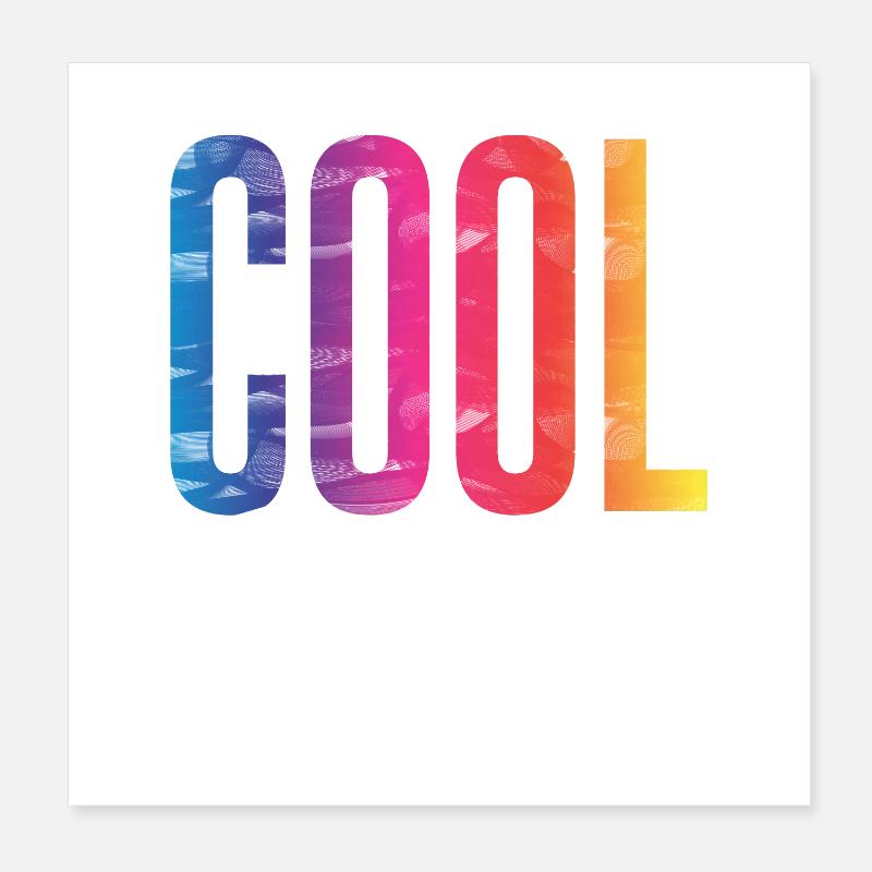 COOL Gradient Wood Text Poster 8" x 8" (20x20 cm)