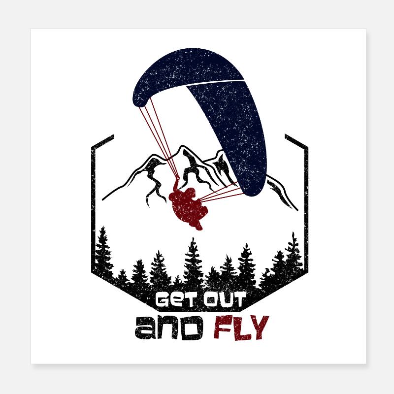 Parapente Poster 20 x 20 cm