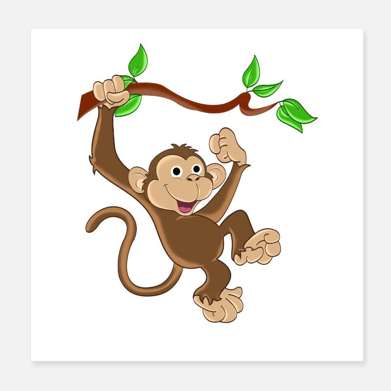 Drôle de singe Poster 20 x 20 cm