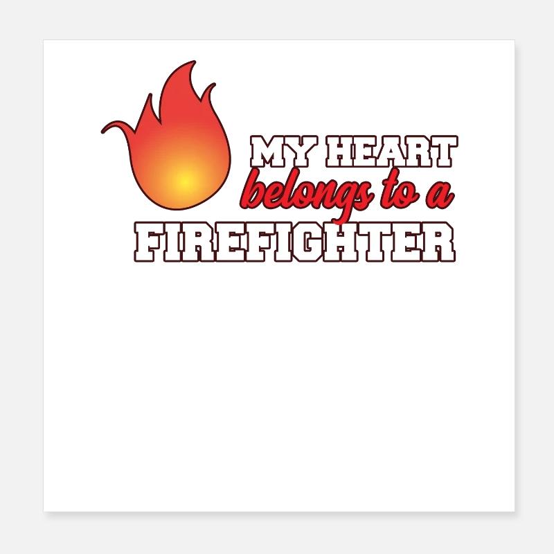 pompiers Poster 20 x 20 cm