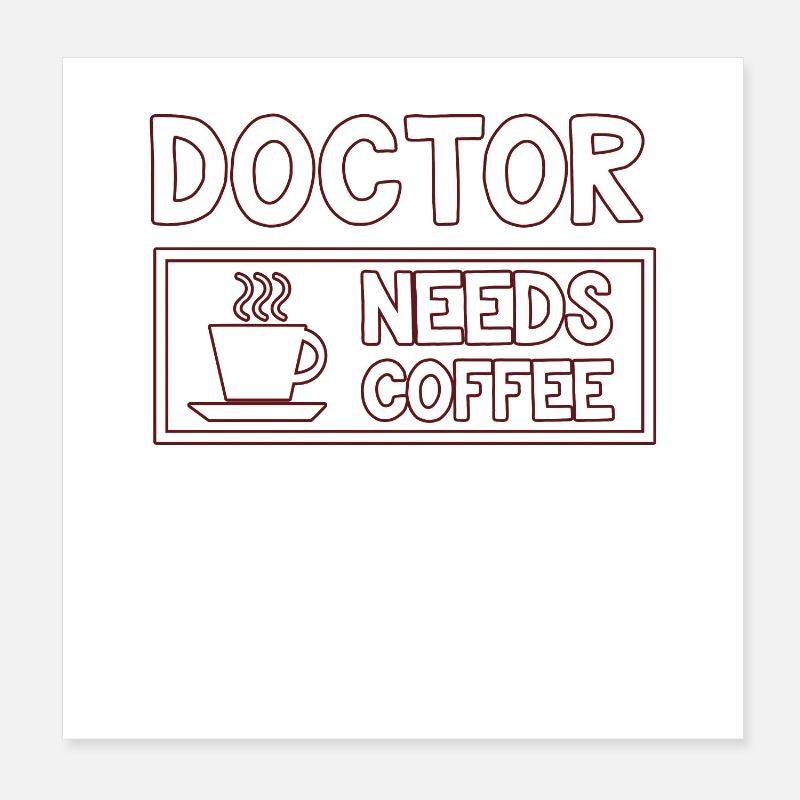 Arzt Kaffee Poster 20x20 cm