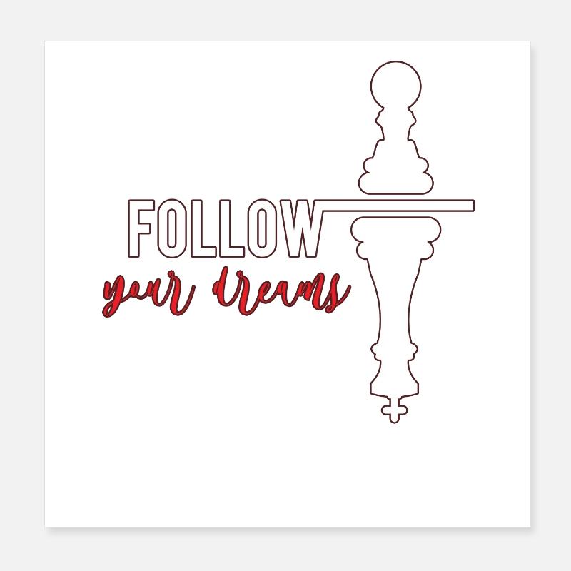 Échecs Poster 20 x 20 cm