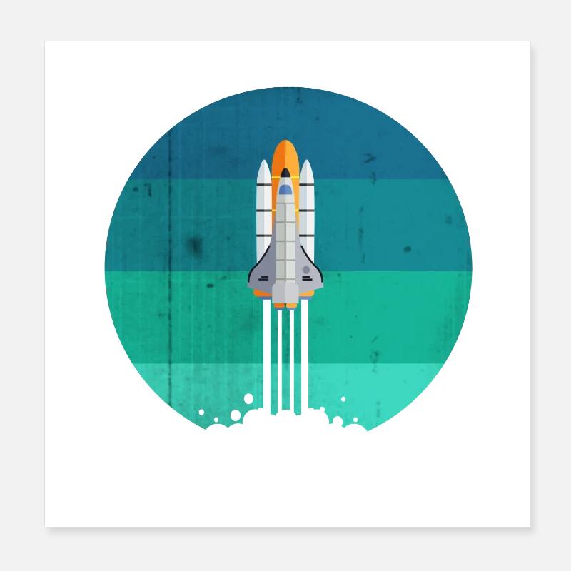Space rocket rocket launch Poster 8" x 8" (20x20 cm)