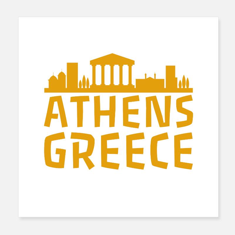 Athens Greece Silhouette Shirt Design Poster 8" x 8" (20x20 cm)