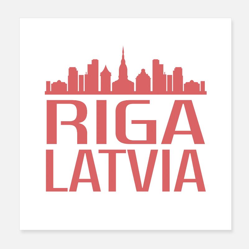 Stilvolle Riga Skyline Illustration Poster 20x20 cm
