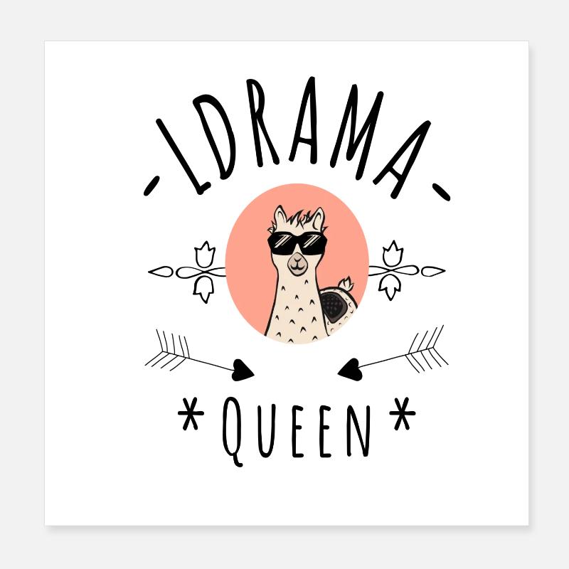 Pas de drame Llama Queen Poster 20 x 20 cm