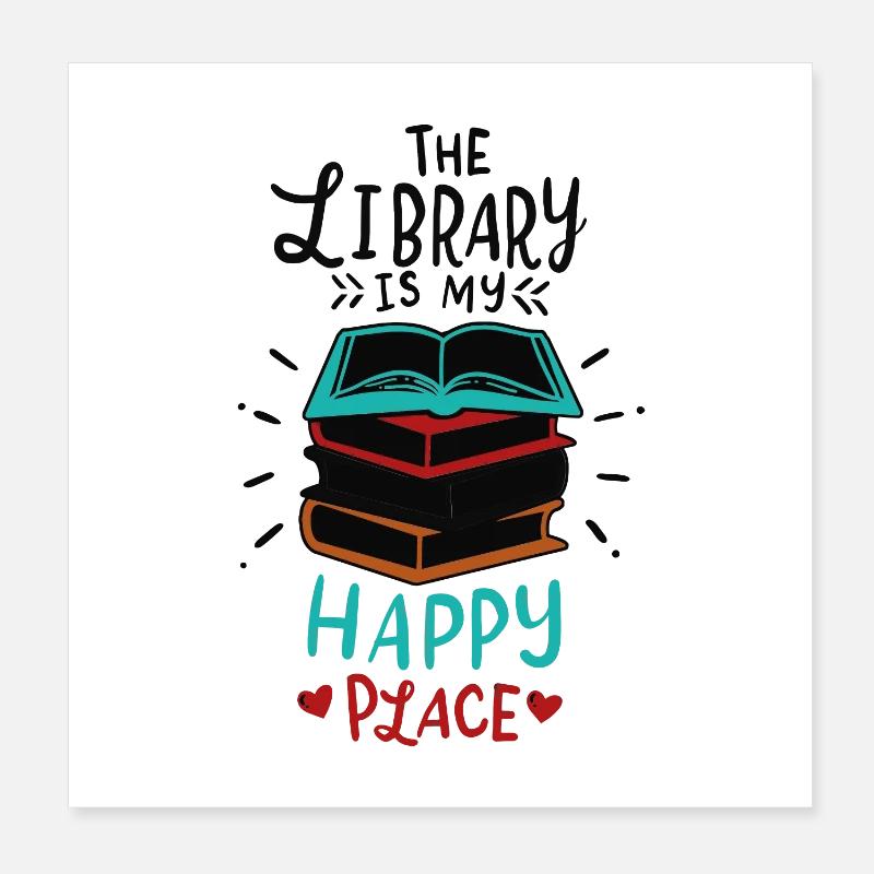 Bibliothèque Livres Poster 20 x 20 cm