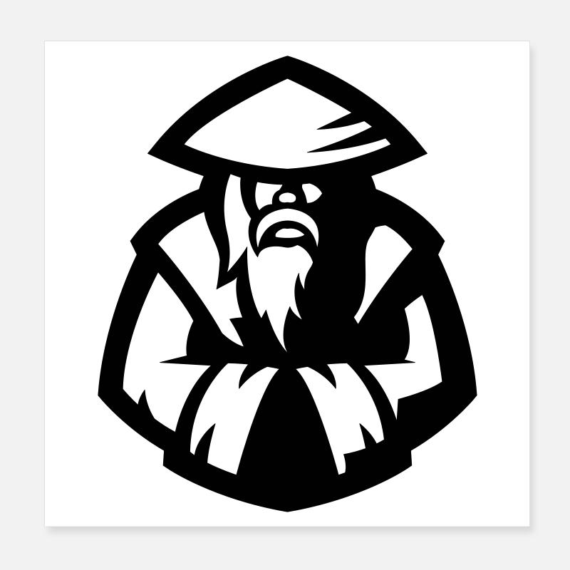 Meditating Sensei Poster 8" x 8" (20x20 cm)