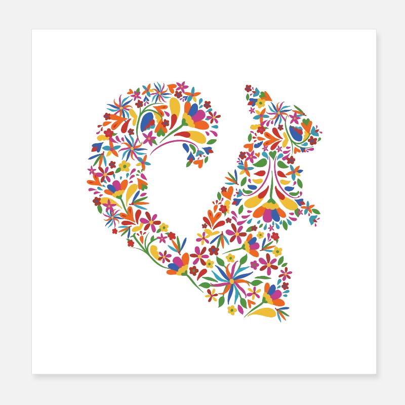 Fleur Écureuil Poster 20 x 20 cm