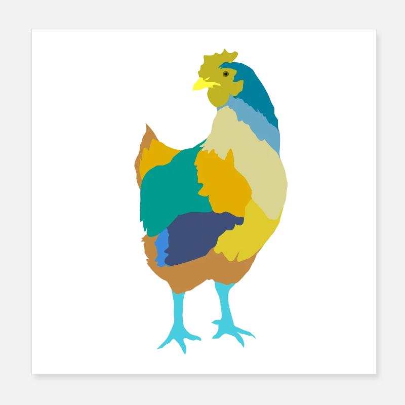 Poulet Poster 20 x 20 cm