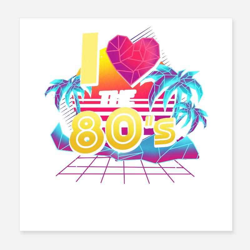 80s eighties Poster 8" x 8" (20x20 cm)