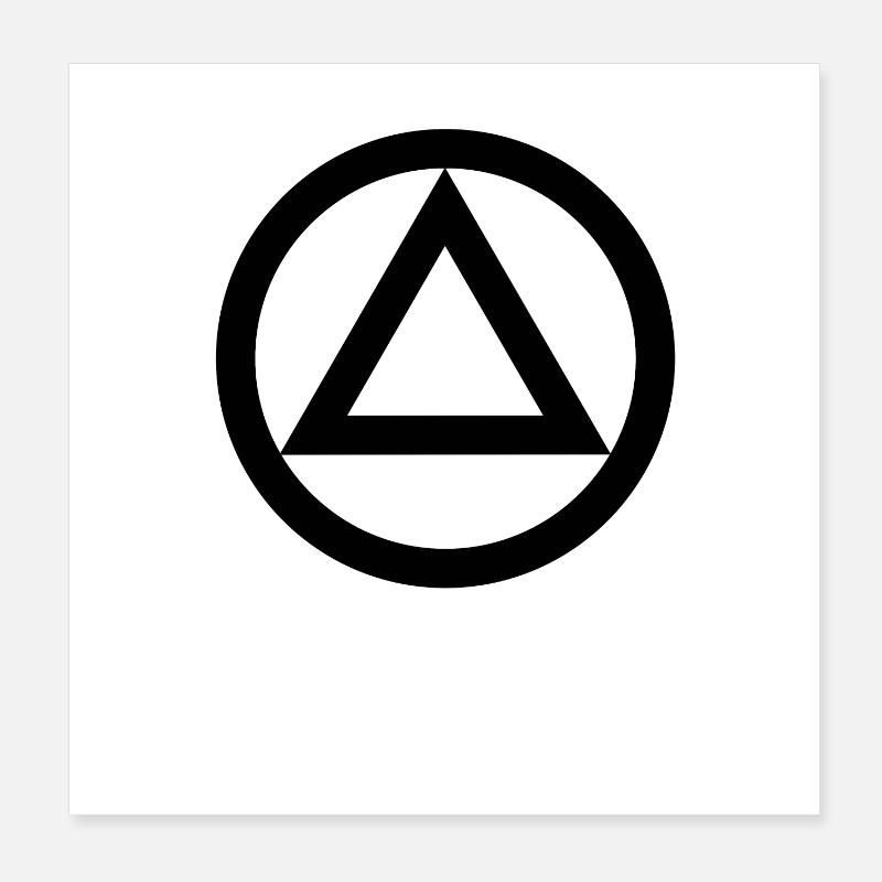 Anonymous alcoholic symbol logo AA NA anti alcohol Poster 8" x 8" (20x20 cm)