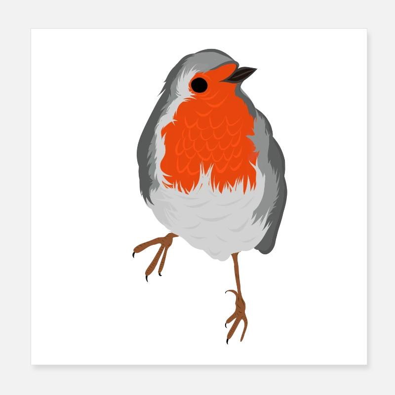 Rotkehlchen Poster 20x20 cm