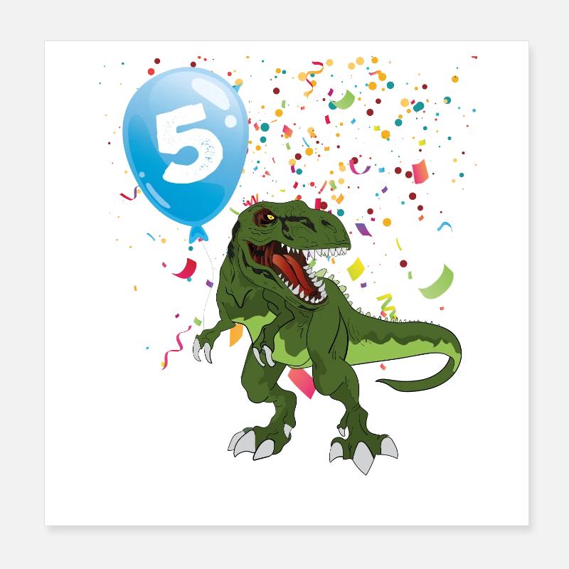 Ballon Dino Party 5 Poster 20 x 20 cm