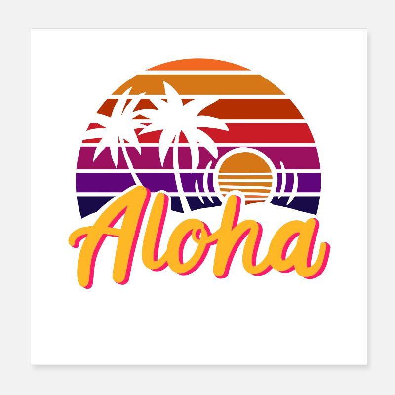 Hawaii Summer Aloha Poster 8" x 8" (20x20 cm)